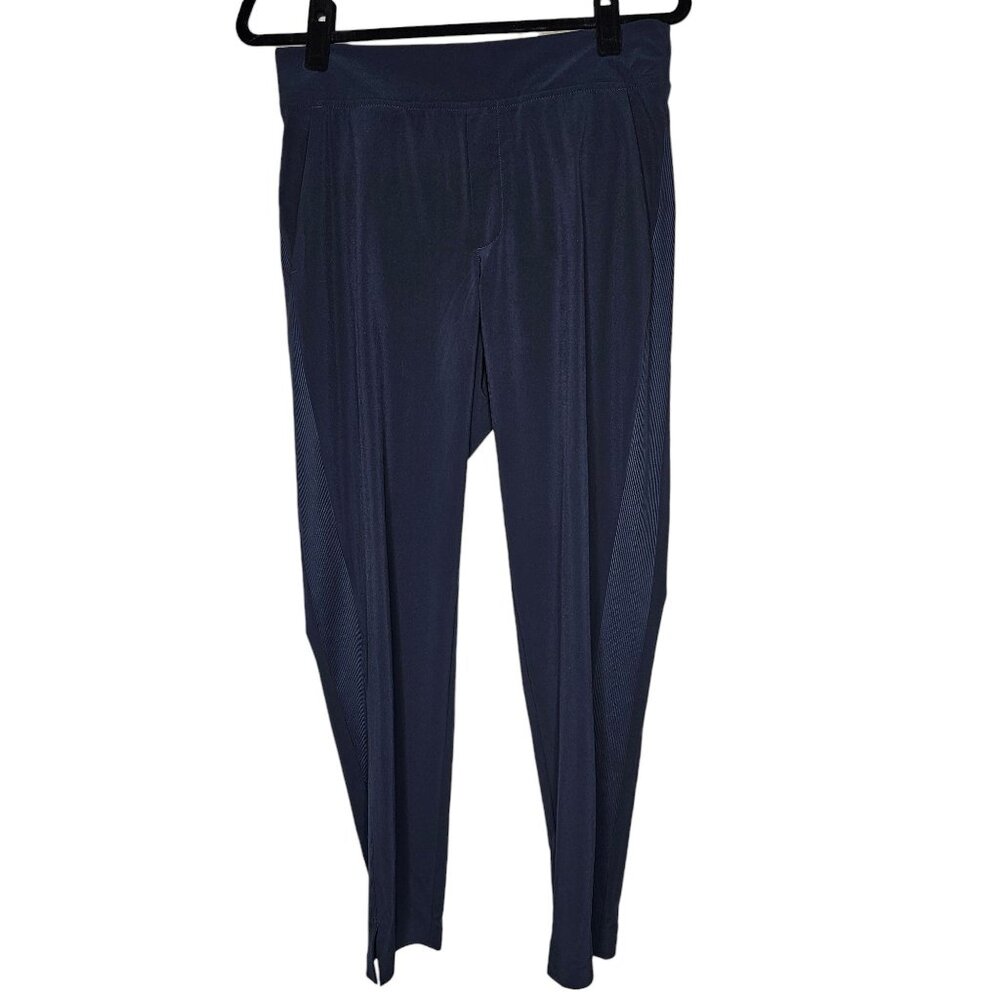 Athleta Size 4 Navy Blue Brooklyn Ankle Pants Office Travel Pockets Lightweight